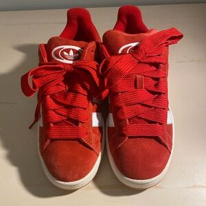 adidas Campus OOS Red Suede Sneakers with Ribbon Laces Unisex NWOT